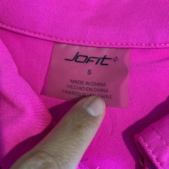 JoFit Polo Shirt Womens Small Pomegranate 1/4 Zip Short Sleeve Performance Golf - Picture 7 of 10